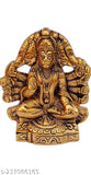 Golden finish, white metal Panchmukhi Hanuman Idol for home decoration & gifting. Traditional design with antique finish, ideal for religious worship or special occasions." (103 characters)
