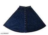 Codaisy Blue Women's Stretchable Denim Knee-Length Skirt - Trendy Western style, versatile design, waist sizes 26-44