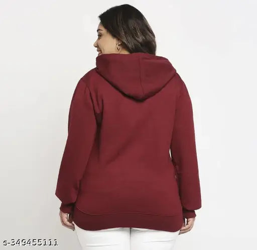XXL/XXXL plus size women's fleece hoodie & sweatshirt, warm winter essential, solid design