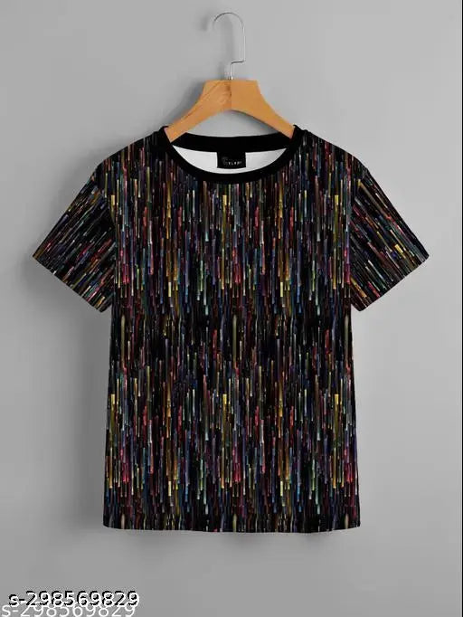 Stylish women's Celebi digital print t-shirt, ultra-soft polycotton with elegant design. Short sleeves, machine washable