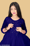 Gorgeous cotton frocks combo for kids in various sizes, Indian-made solid net dresses with three-quarter sleeves, suitable for parties and playtime
