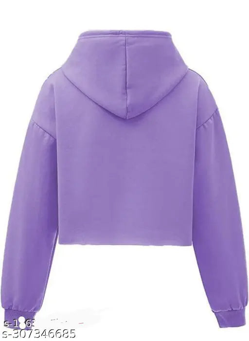 BTS printed cotton blend crop hoodie for women, soft fabric, long sleeves