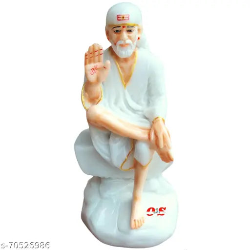 Marble Shirdi Saibaba statuette, 2.5"x2"x4.5", ideal for home and office decor, used in Mandir
