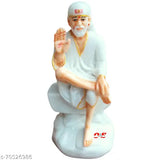 Marble Shirdi Saibaba statuette, 2.5"x2"x4.5", ideal for home and office decor, used in Mandir