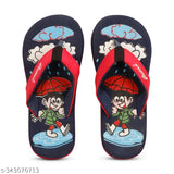Comfortable rubber kid slippers and flip flops featuring cartoon character designs, lightweight, washable, soft, durable, and long-lasting for boys and girls aged 5-10 years. Premium quality from Aura Footwear, made in India