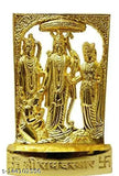 Handmade brass Ram Darbar idol (Ram, Hanuman, Sita, Laxman) for pooja, home decor & car dashboard, 4-inch big