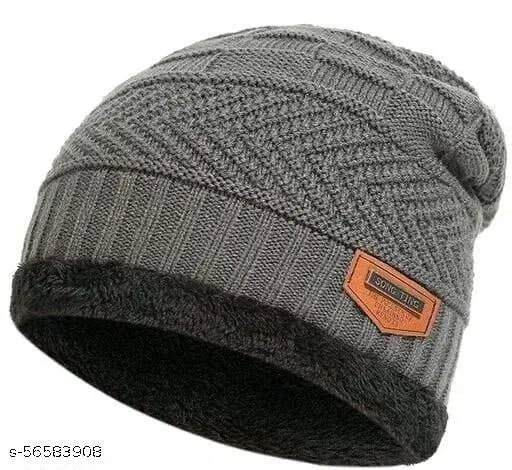 Arcylic, soft windproof woolen beanie cap. Cozy winter headwear for men & women, suitable for various cold-weather activities