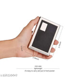 Red metal RFID-blocking wallet with 5 compartments, ideal for men and women, polished stainless design