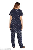 Muskaan Rayon Cotton Night suit Top and Pyjama Set with pocket, printed, casual-sized, soft & fine quality rayon cotton, comfortable nightwear, long-lasting, gift-worthy, made in India
