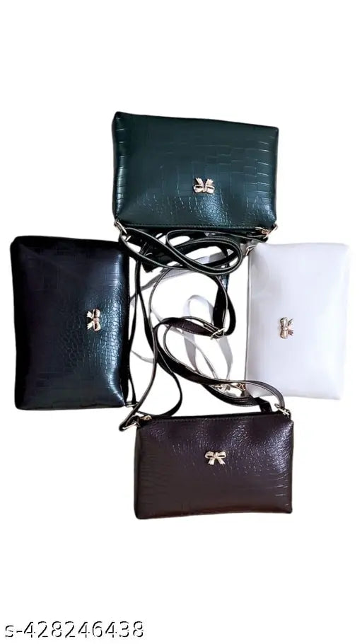 Brown faux leather/leatherette Akshita Creation handbag, ideal for women and girls, featuring adjustable crossbody strap, spacious main compartment, and internal zippered pocket. Perfect travel or wedding gift