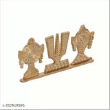 Metal Tirupati Balaji Shankh Chakra Namah Showpiece (5cm, Gold), Hindu religious decorative item for car dashboard or office, symbol of Lord Venkateswara, India origin