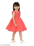 Red net frock dress, embellished for party wear, Aarika Girls size 12-18 months to 5-6 years, Indian origin