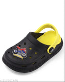 Boys & Girls EVA Slip On Flip Flops in Black and Yellow, ideal for kids' outdoor play