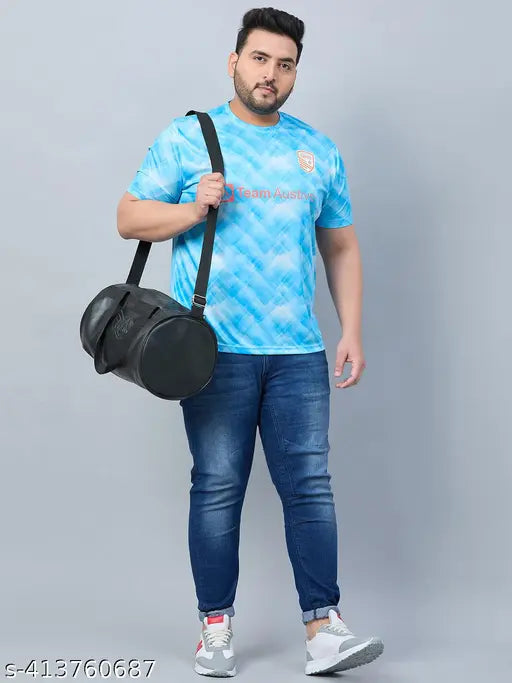 Polyester Austivo men's graphic active wear t-shirt in vibrant print, short sleeves, sizes XXL to 7XL