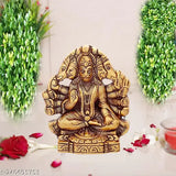 Golden, handcrafted Panchmukhi Hanuman Ji statue for pooja and home decor. Traditional white metal with antique finish." (106 characters)