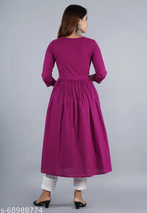 Purple mirror work cotton kurta pant set, vibrant hue, intricate design, Indian craftsmanship