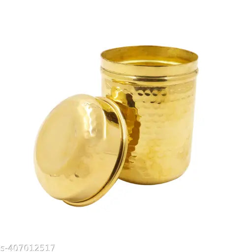 Brass vertical canisters for food storage, 1 dabba small size