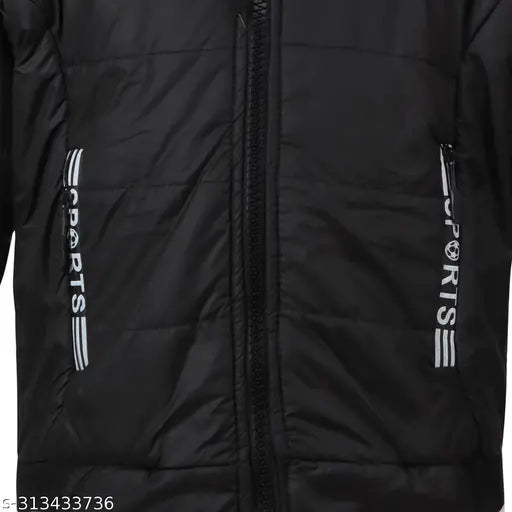 Waterproof bomber jacket, black, for boys with logo, waterproof