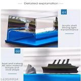 Titanic-themed acrylic cruise ship paperweight for car dashboard or home décor, resin figure of unsinkable ship in liquid wave design
