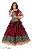 Designer fancy flared South Indian bridal lehenga choli: Art silk lehenga, chanderi silk dupatta, unstitched and un-dyed. Best quality litchi silk with a touch of zari work