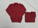 Acrylic twin sweater combo for kids aged 5-10 years, solid color style for boys and girls