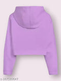 Purple cotton blend BTS printed hoodie for girls, long sleeves with full sleeve design, size range 4-16 years, India origin