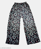 Black leopard print pants with heart pattern