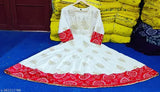 Rayon Anarkali long kurta, printed combo with three-quarter sleeves, women's fashion wear from India [XS-6XL]