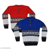 #UnisexWoolenSweater trendy kids wear, cozy & stylish for all ages (2-10 yrs), printed net pattern, India origin