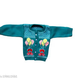 Wool newborn boy & girl winter set, printed net pattern, 4 pieces, India