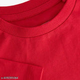 Coffee First Red Unisex Oversized Cotton Blend T-shirt with three-quarter sleeves and printed net design, size [insert desired size] made in India