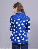 Rayon polka dot print women's shirt, three-quarter sleeves - abstract design for all seasons, western style