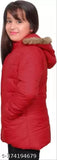 Red winter coat with fur trim for kids