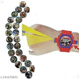 Colorful Avengers watch with projector and digital display, perfect for fans of superheroes