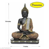 Premium quality poly resin Buddha statue, 17cm x 9cm x 24cm, ideal for living rooms or gardens, suitable for meditation lovers and Buddhists, perfect for home decor, offices, weddings, anniversaries, gifts. Indian origin