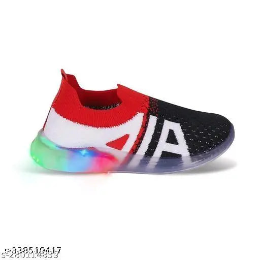 Stylish mesh kids casual shoes with LED light sole, trendy party wear for boys ages 12 months - 7 years
