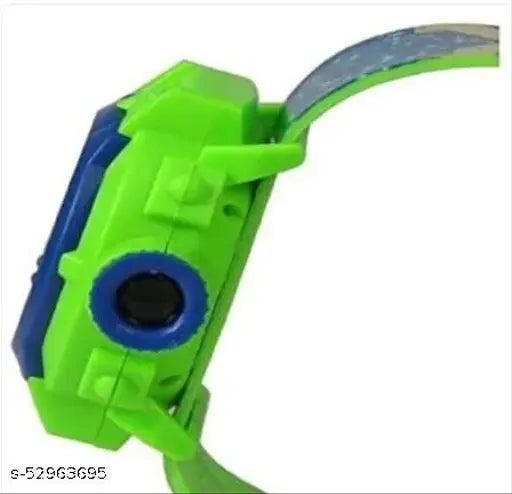 Blue and green kids watch with adjustable strap