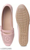 Peach synthetic slip-on ballerinas, women's footwear from India