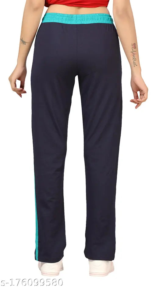 Cotton blend women's net track pants (pack of 2), adjustable waist, solid pattern, premium Southtree collection