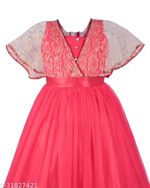 Red lace and beaded dress with short sleeves and v-neck