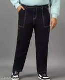 Black cotton blend fashion jeans by Flaying Men - Solid, style for men size 28 (waist 28", length 41", hip 32"), India origin