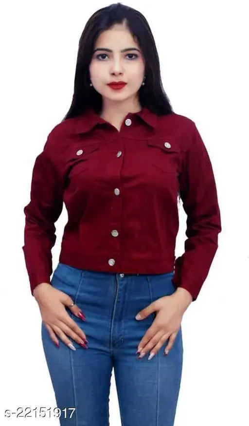 Denim ethnic jacket, solid design by S.A.F Creation. Made in India