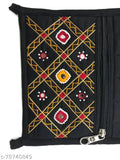 Fancy beaded sling bag with a zip closure