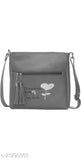Fashionable women's slingbag with heart design, black, multiple pockets
