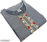 Gray, red and black woolen kurtis, winter wear for women, long sleeve, checkered pattern