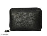 Light brown leather 9-slot vertical credit debit card holder wallet with zipper coin purse, stores multiple cards and IDs, free size (12 x 9 cm)