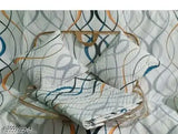 shiv handloom 220 TC 5 Piece Bedding Set with 1 Pc Bedsheet , 2 Pc Quilted Cushion with Zip , 2 Pc Pillow Covers & 2 Pc Cushion Fillers - Heavy Glace Cotton (Multicolour, 90 inches X 100 Inches)