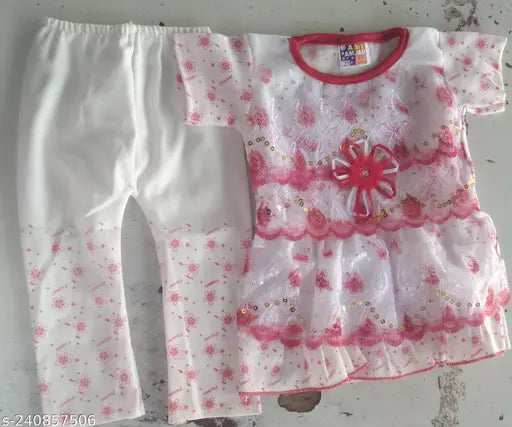Cotton baby fronk pajamas, floral print in heavy winter size for single kids, India origin Main image