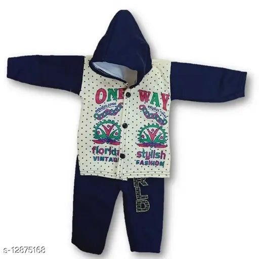 Advikavya baby woolen hoodies set, new born, 0-3 months, printed net design