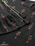 Rayon Kashvi Kurta set with palazzo bottoms, three-quarter sleeves, printed net design. Indian ethnic wear for women